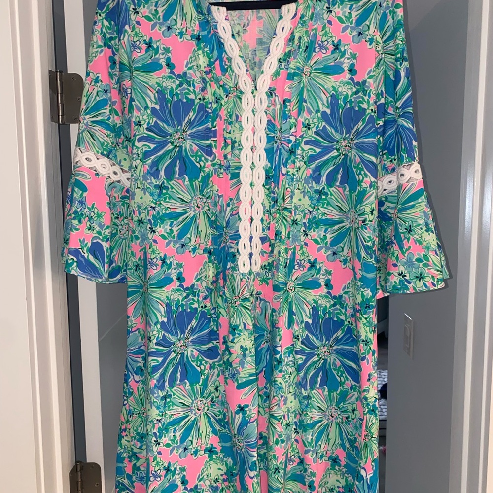 Lilly Pulitzer Pink and Green Floral Dress